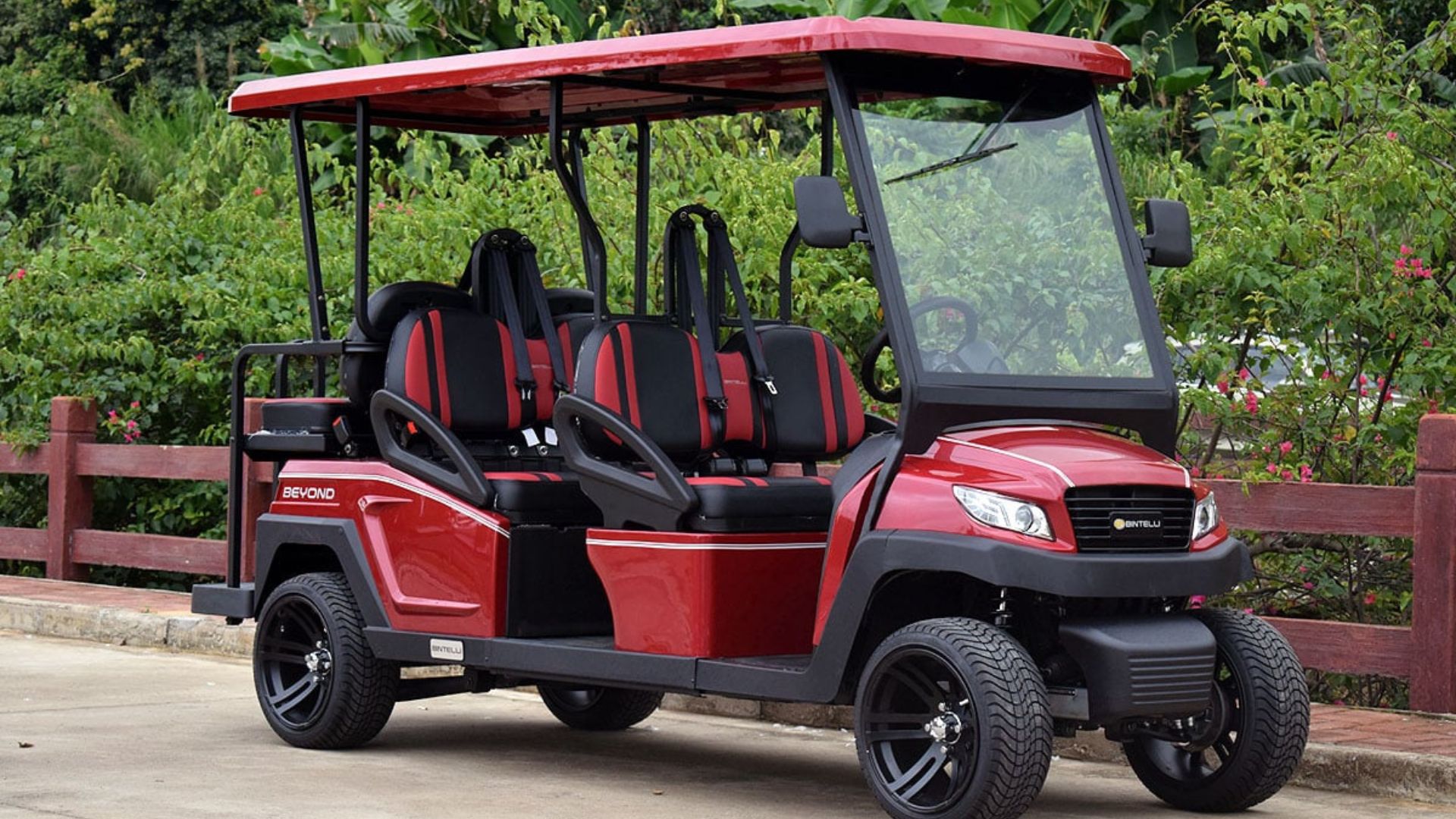 red bintelli golf cart