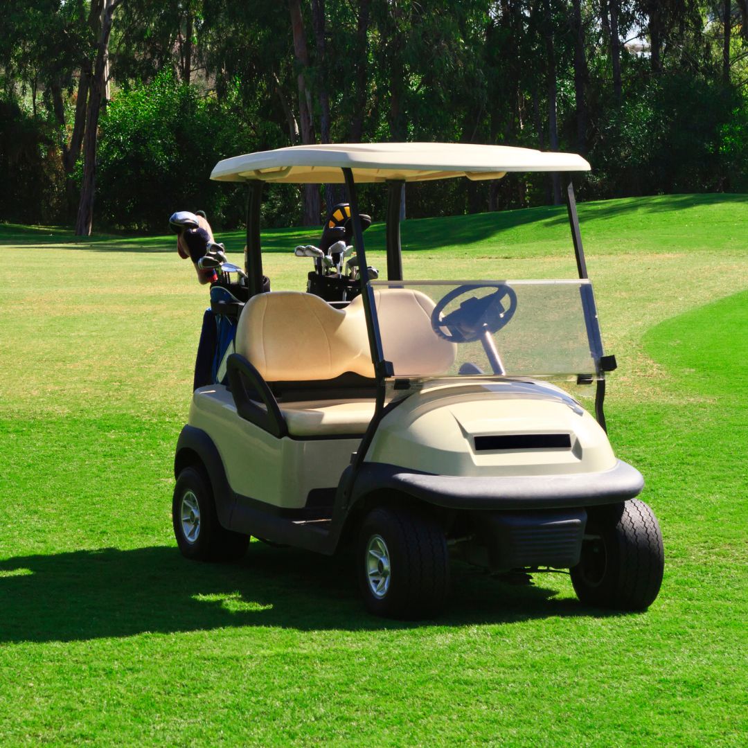 Golf cart on golf course