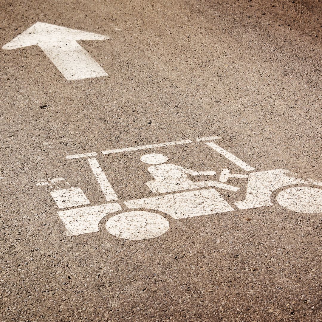 golf cart crossing on the ground