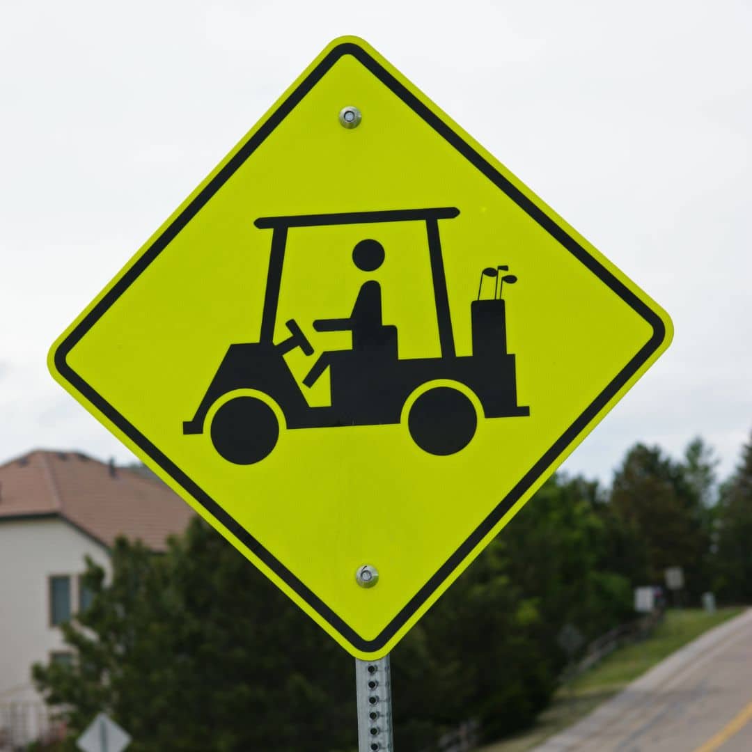 golf cart crossing sign